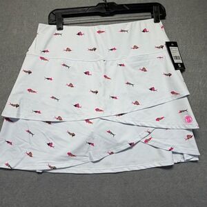 Scales Trippy Fish Wavy Skort White Multi Color  Tennis Golf Athleisure Size M